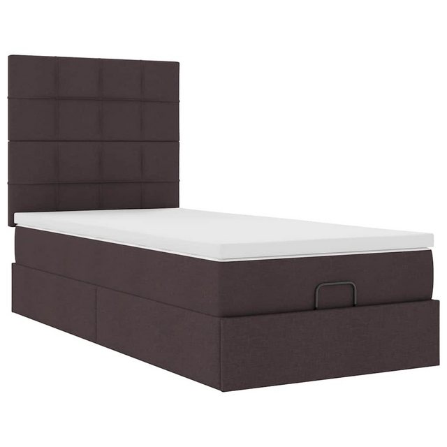 vidaXL Bett Ottoman-Bett mit Matratze Dunkelbraun 90x200 cm Stoff günstig online kaufen