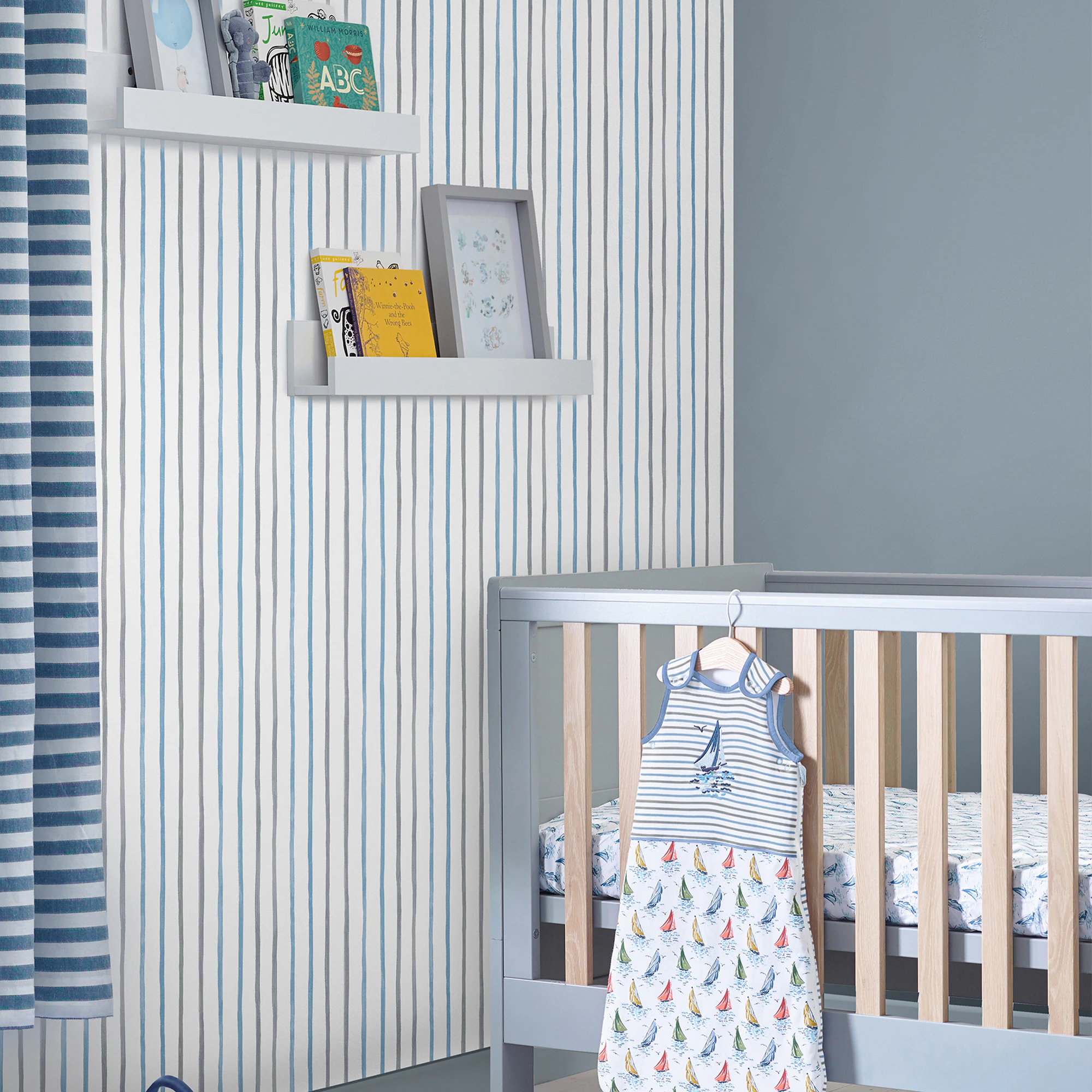 LAURA ASHLEY Vliestapete »Painterly Stripe Blue«, 10mx52cm günstig online kaufen