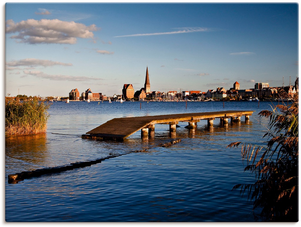 Artland Leinwandbild "Blick auf Rostock", Deutschland, (1 St.), auf Keilrah günstig online kaufen