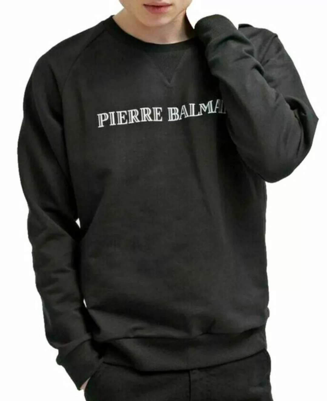 Balmain Paris Sweatshirt Pierre Balmain Pullover Gerippten Kragen mit elast günstig online kaufen