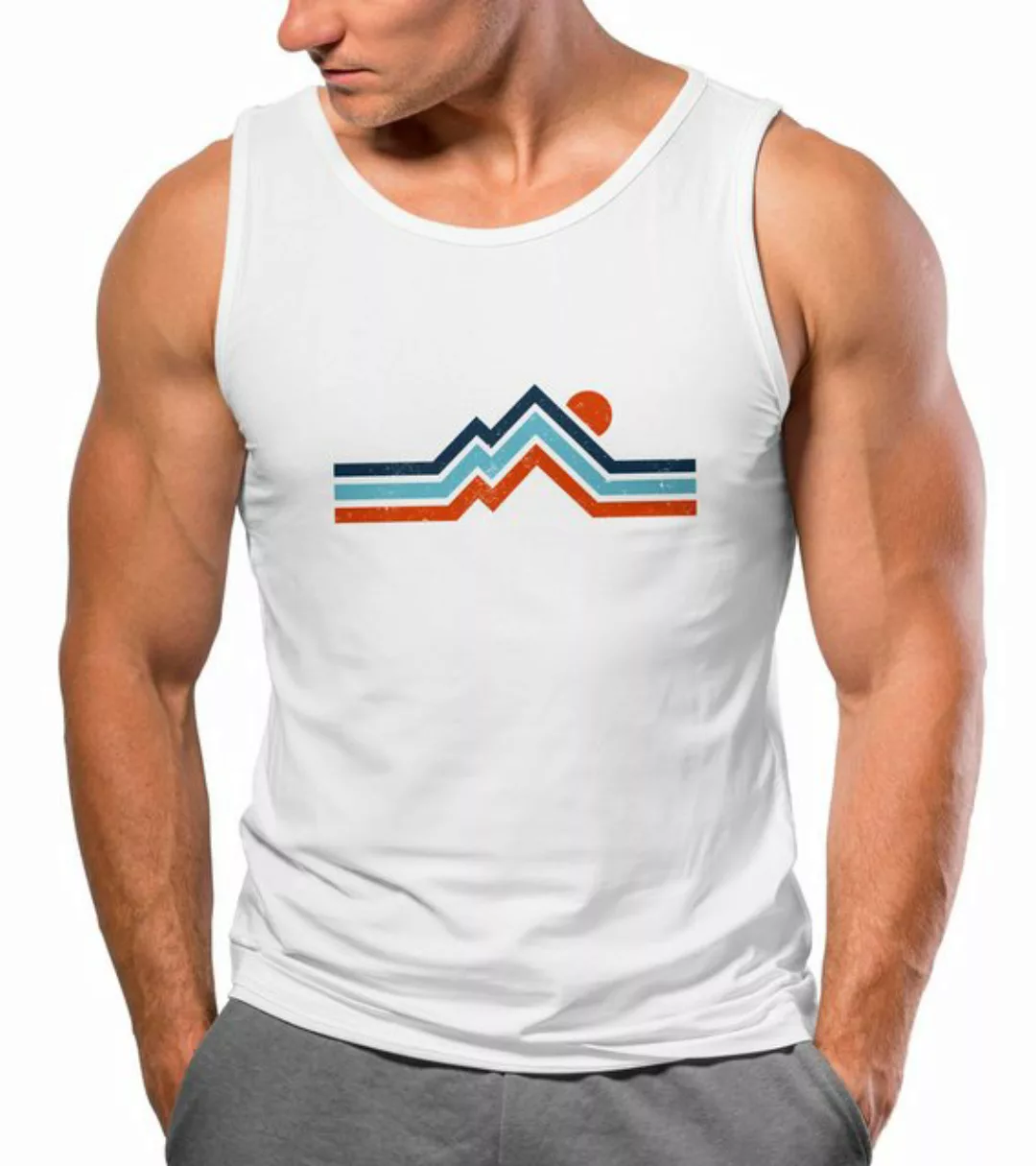 Neverless Tanktop Herren Tank-Top Berge Wandern Bergmotiv Aufdruck Printshi günstig online kaufen