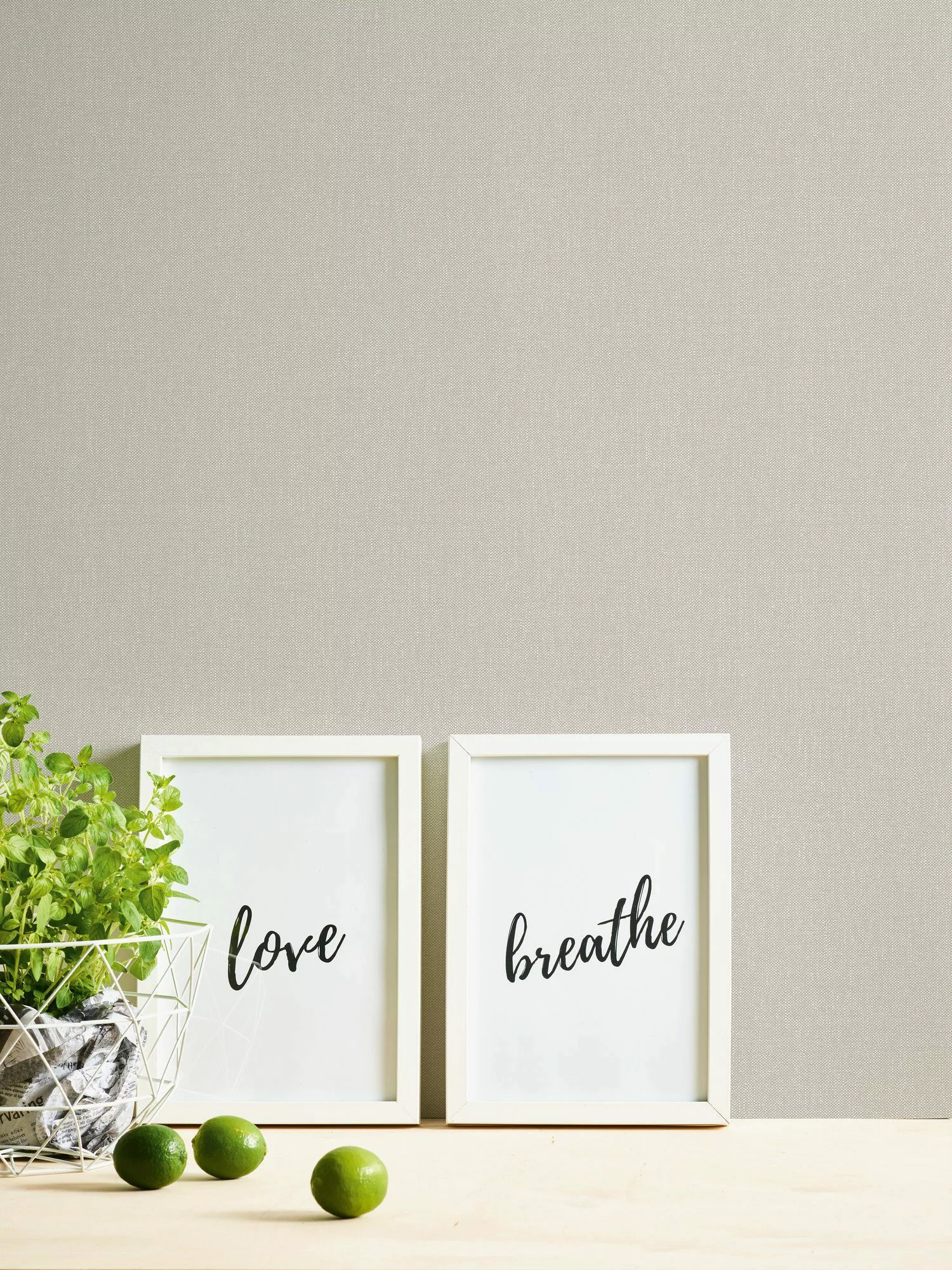 Bricoflor Vlies Unitapete in Hellgrau Beige Schlichte Graue Tapete in Texti günstig online kaufen