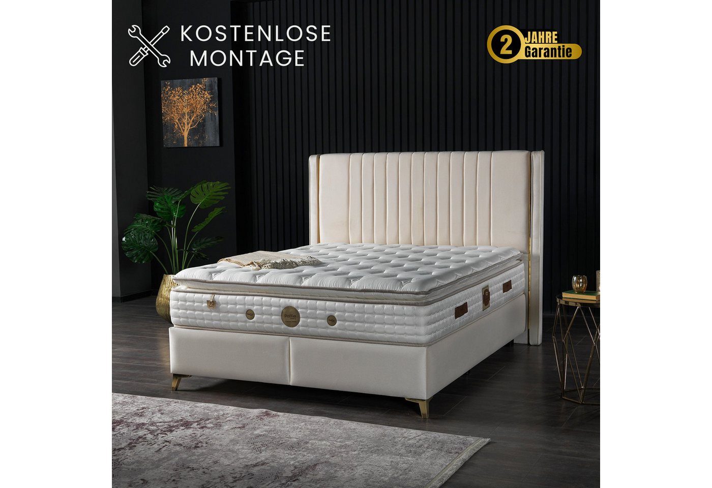 gowoll Boxspringbett Rotterdam inkl. Matratze Boxspringbett 140-160-180 x 2 günstig online kaufen