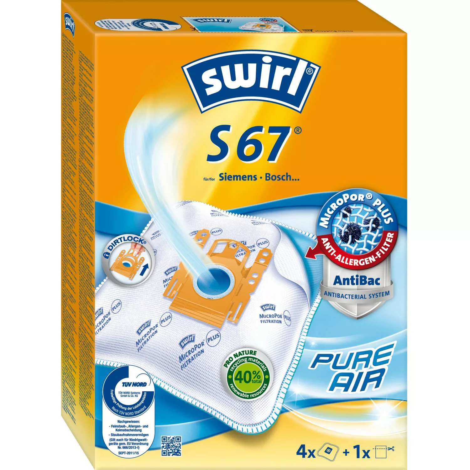 Swirl MicroPor Plus Staubsaugerbeutel S67 günstig online kaufen
