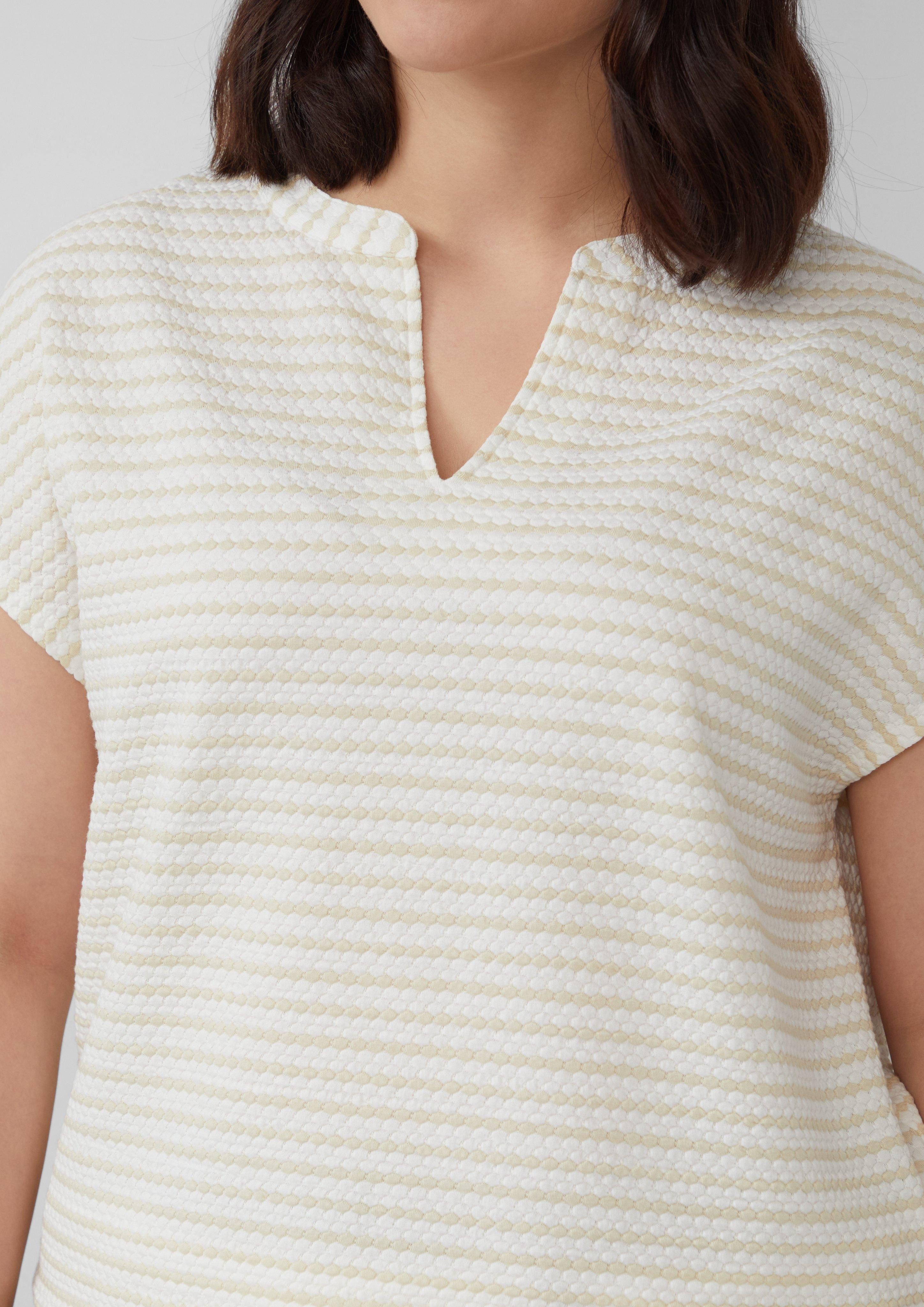 s.Oliver Kurzarmshirt Strukturiertes T-Shirt im O-Shape günstig online kaufen