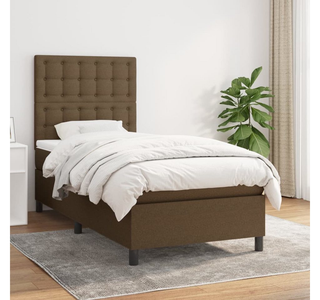 vidaXL Boxspringbett Bett Boxspringbett mit Matratze Stoff (90 x 190 cm, Br günstig online kaufen