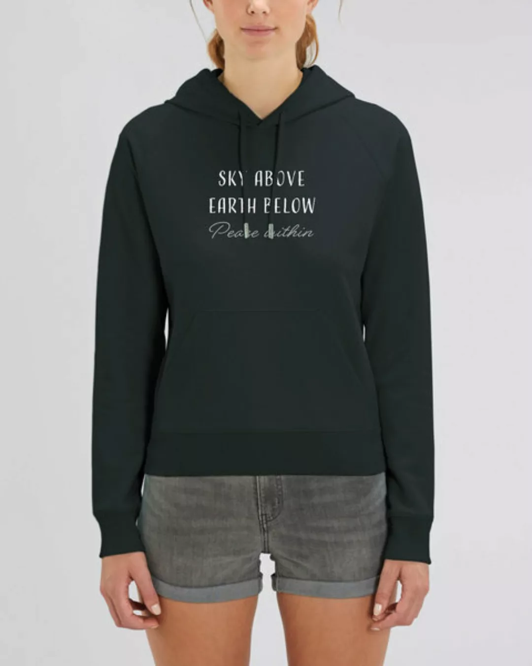 Bio Damen Sweatshirt Mit Kapuze "Trekker - Peace Within" günstig online kaufen