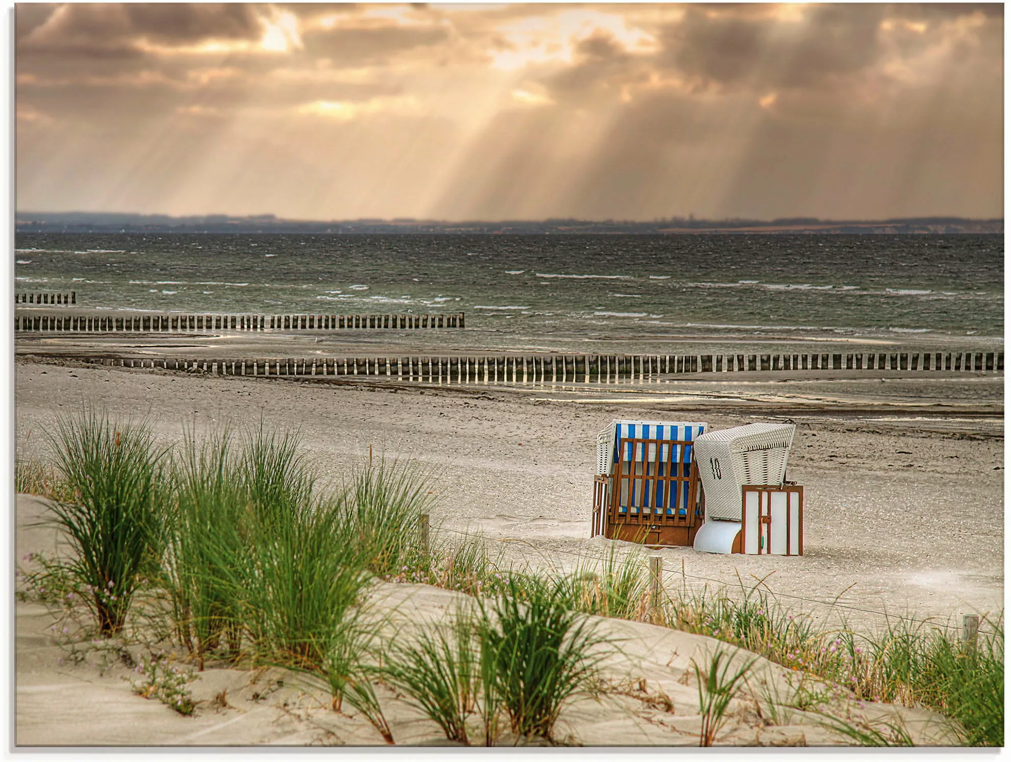 Artland Glasbild "Schwarzer Busch Strand auf Insel Poel", Strand, (1 St.) günstig online kaufen