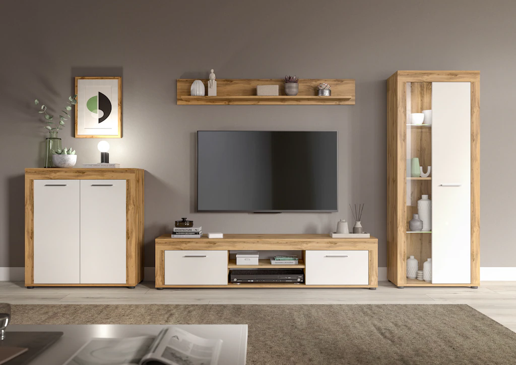 INOSIGN Wohnzimmer-Set "Aosta, Breite 330cm, best. aus Highboard, Lowboard, günstig online kaufen