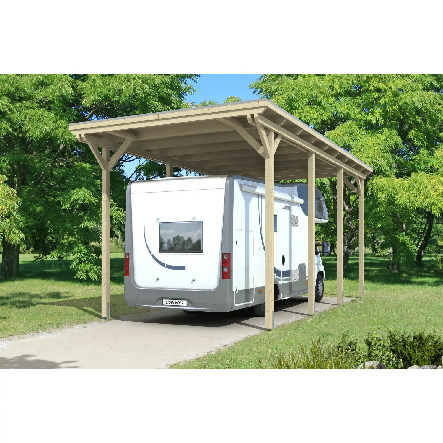 Skan Holz Caravan-Einzelcarport Emsland B x T 404 cm x 846 cm günstig online kaufen