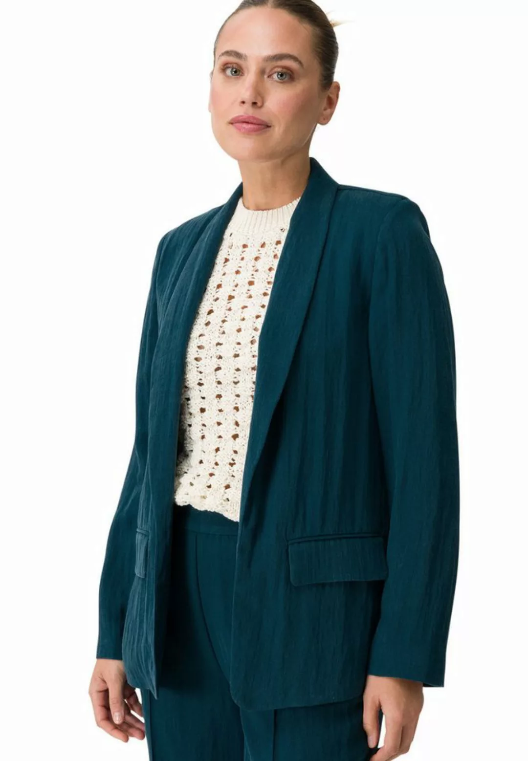 Zero Jackenblazer zero Blazer mit Schalkragen aus Lyocell-Mix Plain/ohne De günstig online kaufen