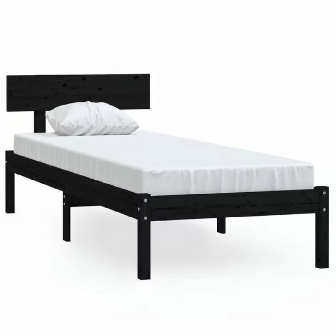 Vidaxl Massivholzbett Schwarz Kiefer 90x200 Cm günstig online kaufen