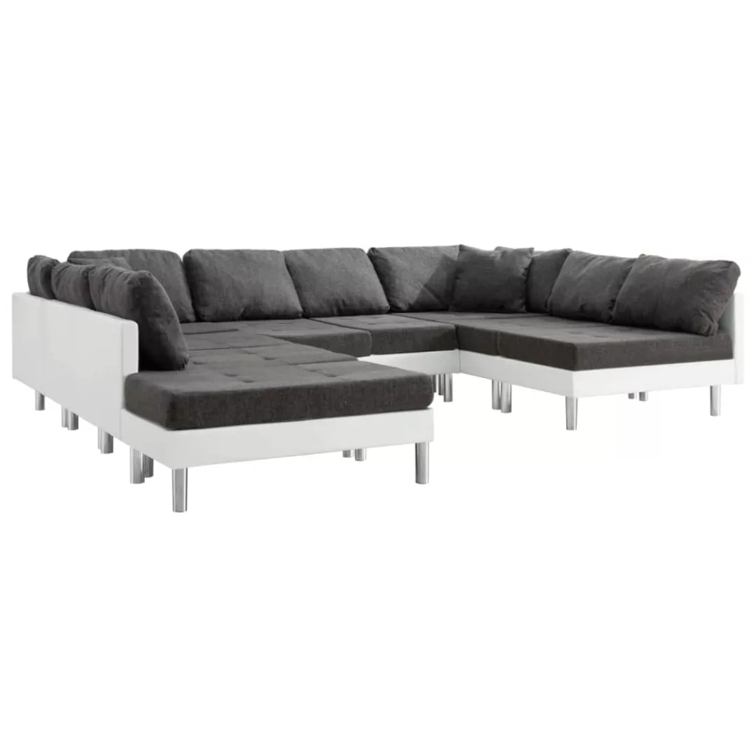 Modulares Sofa Kunstleder Weiß günstig online kaufen