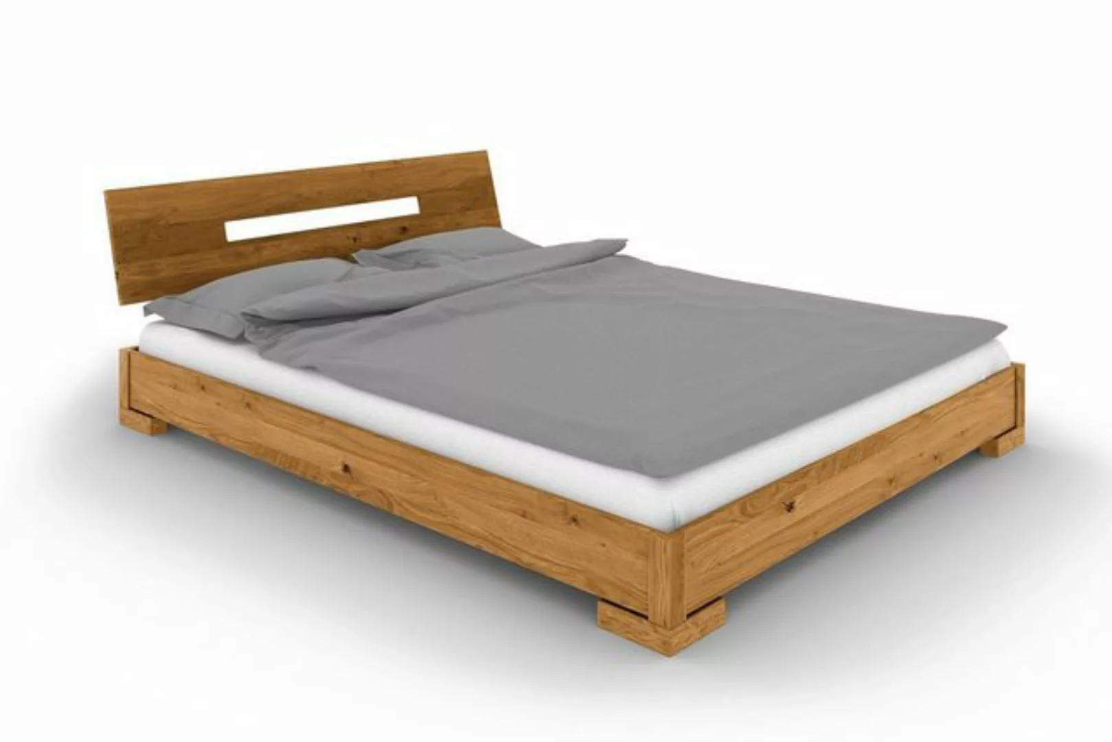 byoak Bett VENTO E-6 180 x 220 aus Massivholz, mit Holzkopfteil, Naturgeölt günstig online kaufen