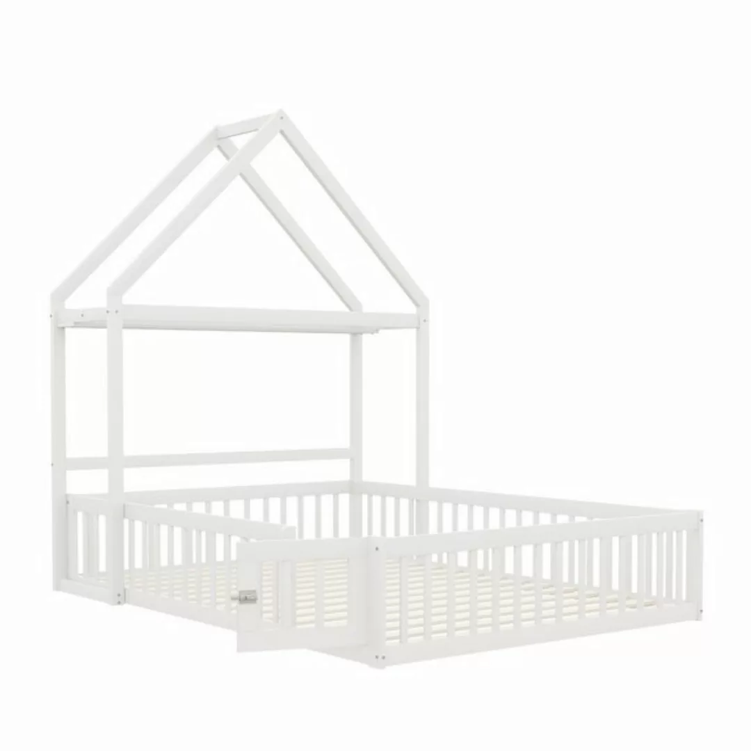 HAUSS SPLOE Kinderbett 140x200cm mit Stauraum, Vollschutzgitter, Türen und günstig online kaufen