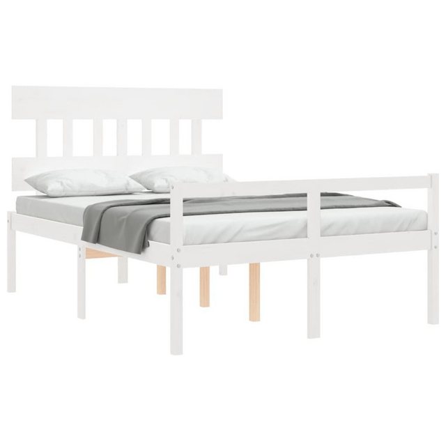 furnicato Bett Seniorenbett mit Kopfteil Weiß Massivholz (1-tlg) günstig online kaufen