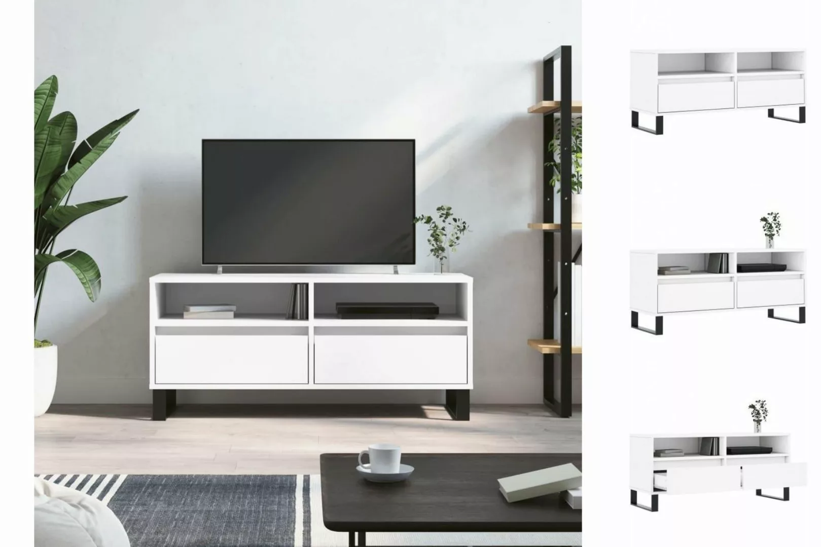 vidaXL TV-Schrank TV-Schrank Weiß 100x34,5x44,5 cm Holzwerkstoff günstig online kaufen