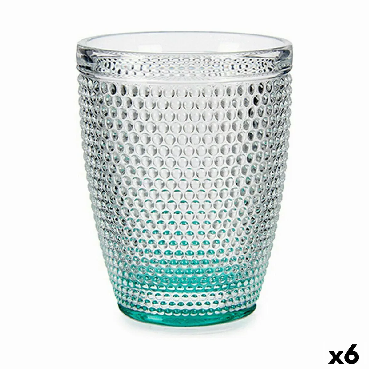 Becher Punkte Türkis Glas (300 Ml) (6 Stück) günstig online kaufen