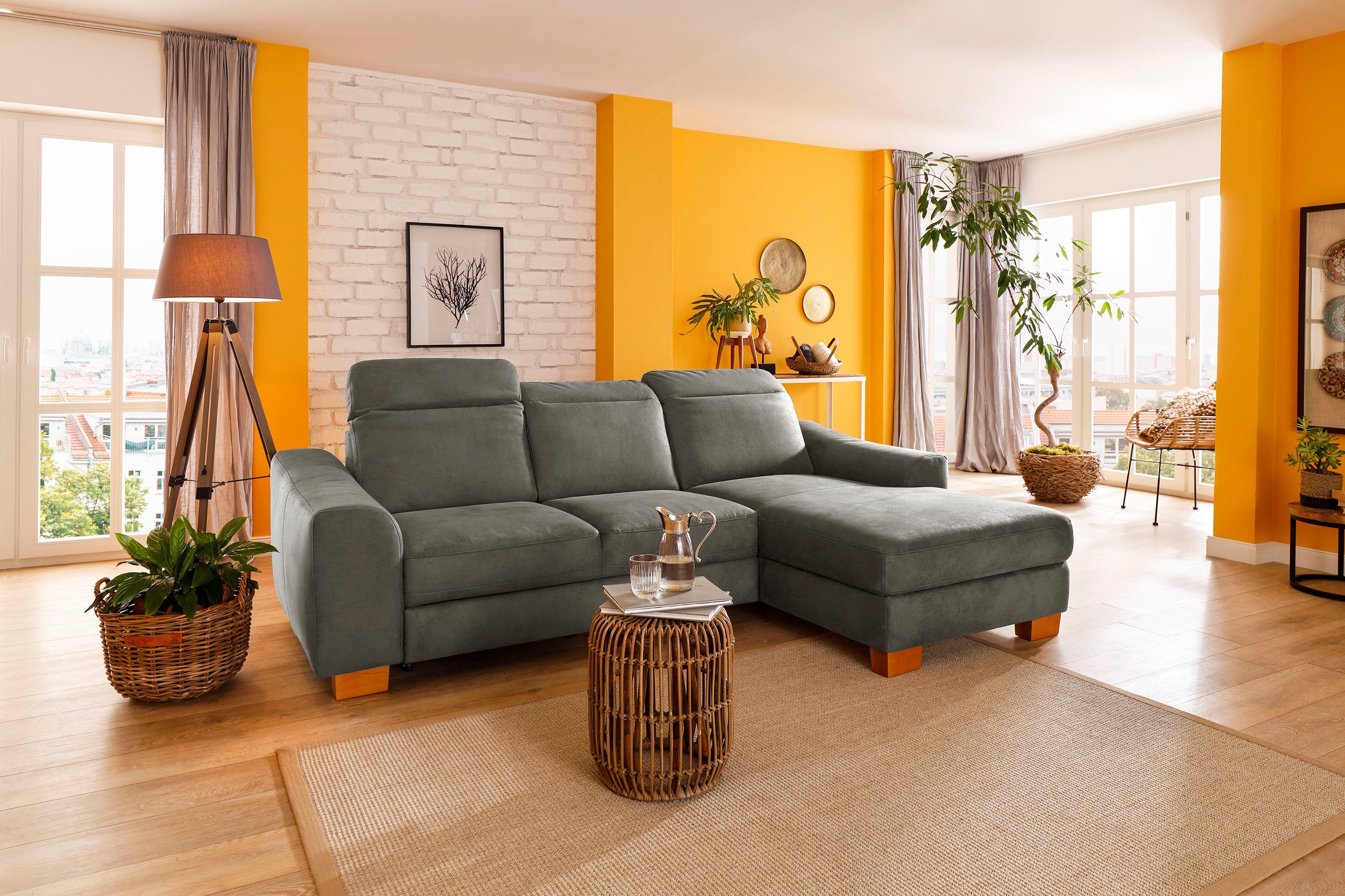 Home affaire Ecksofa "Dundee L-Form", wahlweise mit Kopfteilverstellung und günstig online kaufen