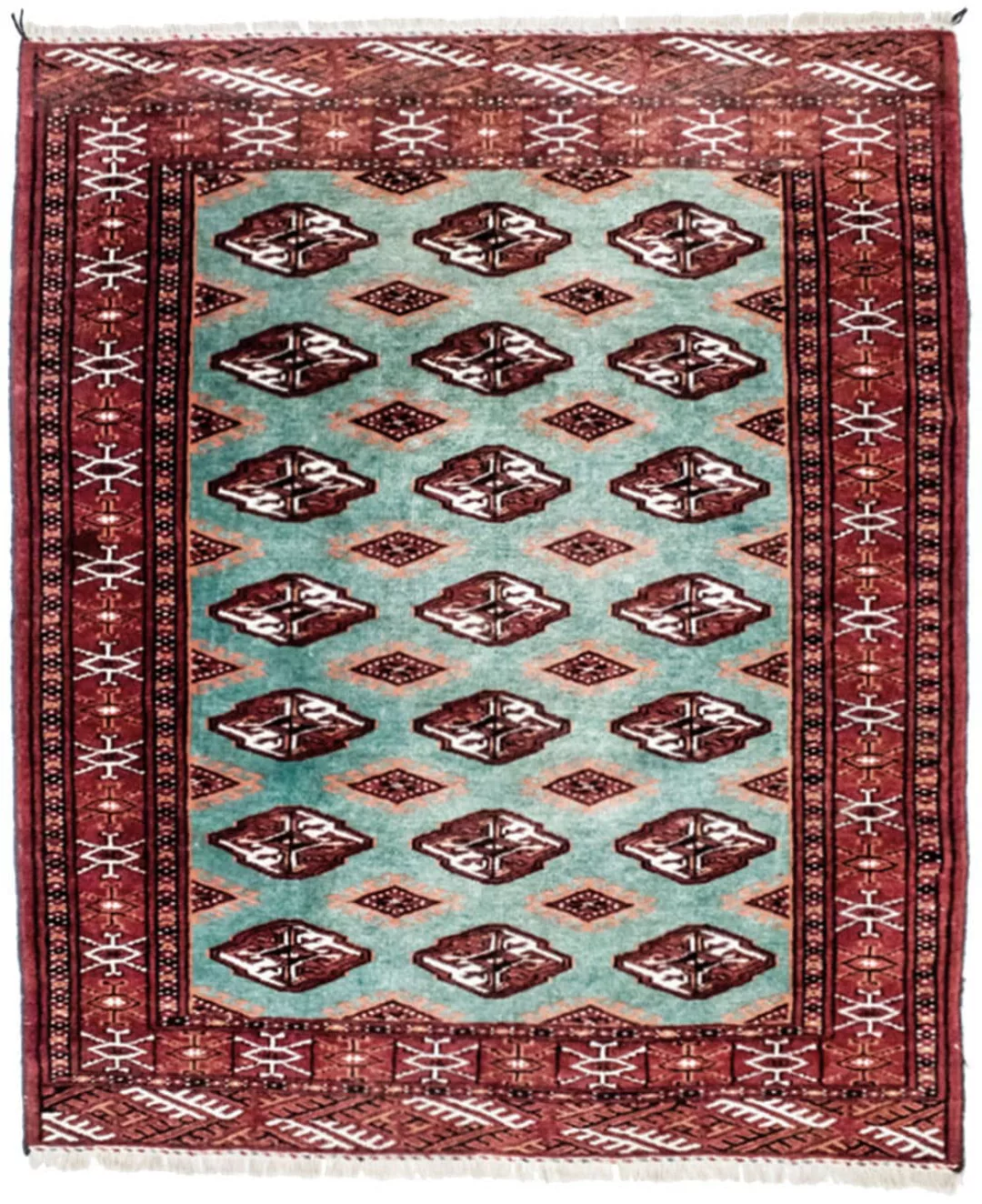 morgenland Wollteppich »Turkaman Teppich handgeknüpft türkis«, rechteckig günstig online kaufen