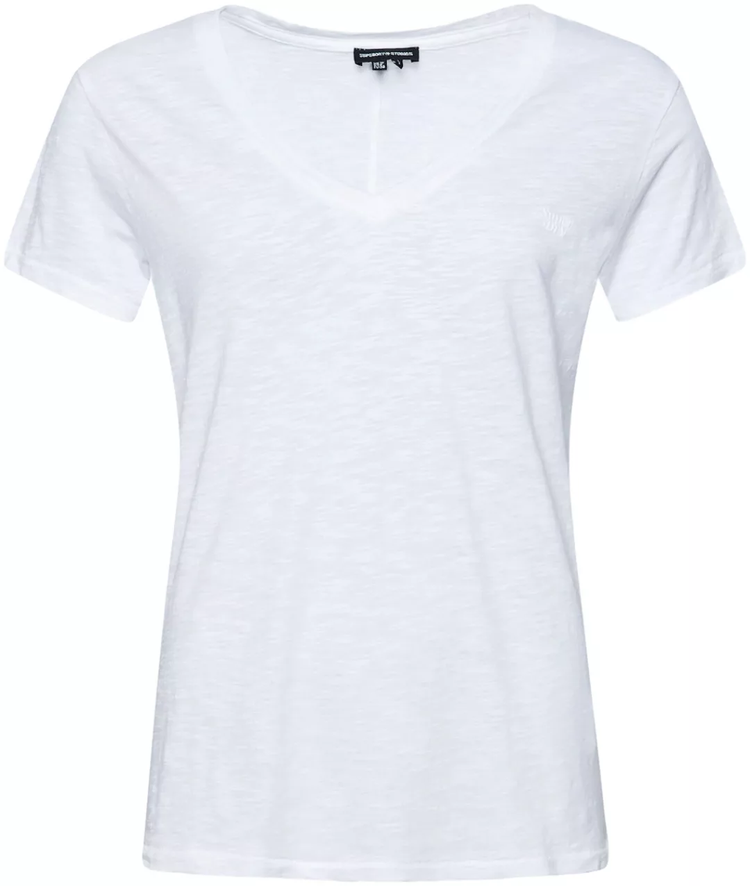 Superdry V-Shirt "STUDIOS SLUB EMB VEE TEE", strukturiertes T-Shirt mit V-A günstig online kaufen