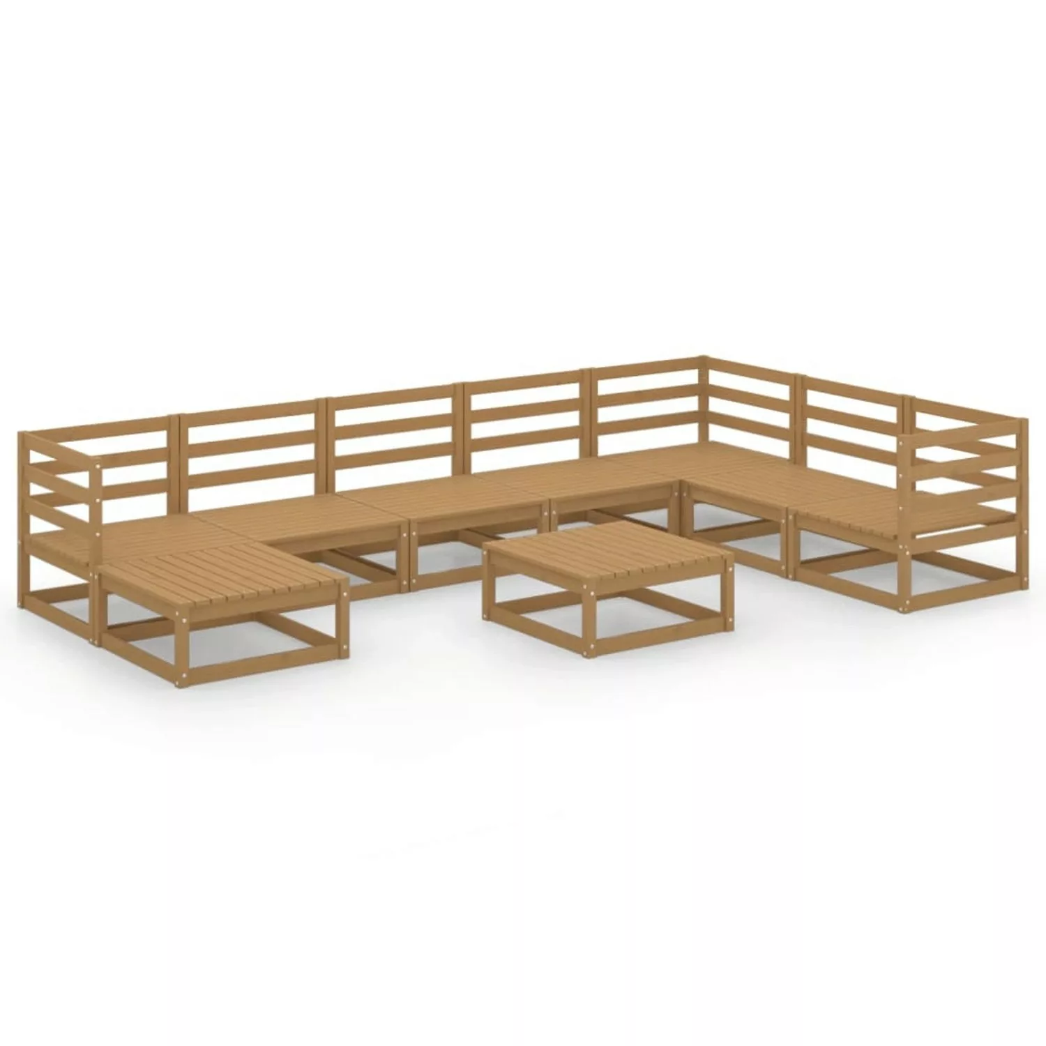 vidaXL 9-tlg Garten-Lounge-Set Honigbraun Massivholz Kiefer Modell 12 günstig online kaufen