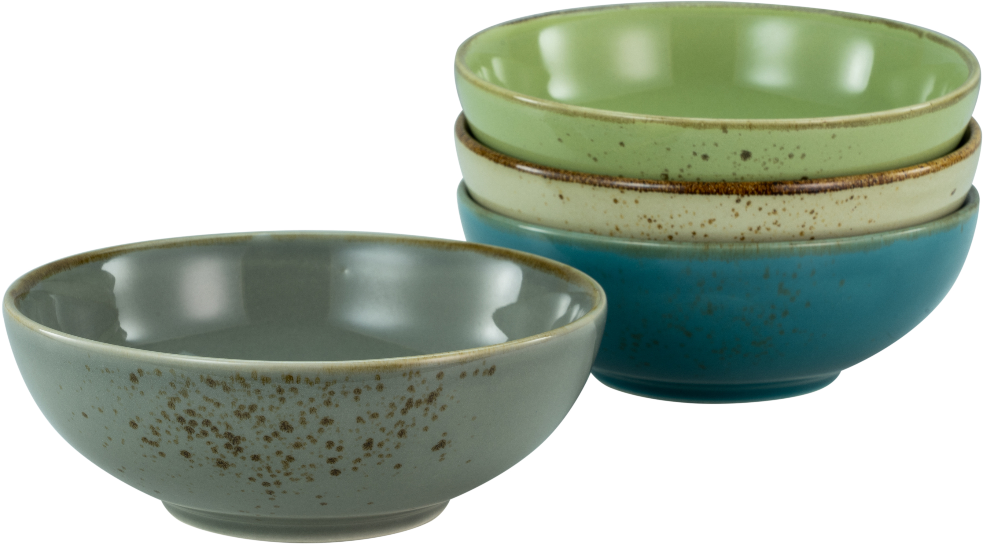 CreaTable Schalen-Set Nature Collection Aqua blau Steinzeug 4 tlg. günstig online kaufen