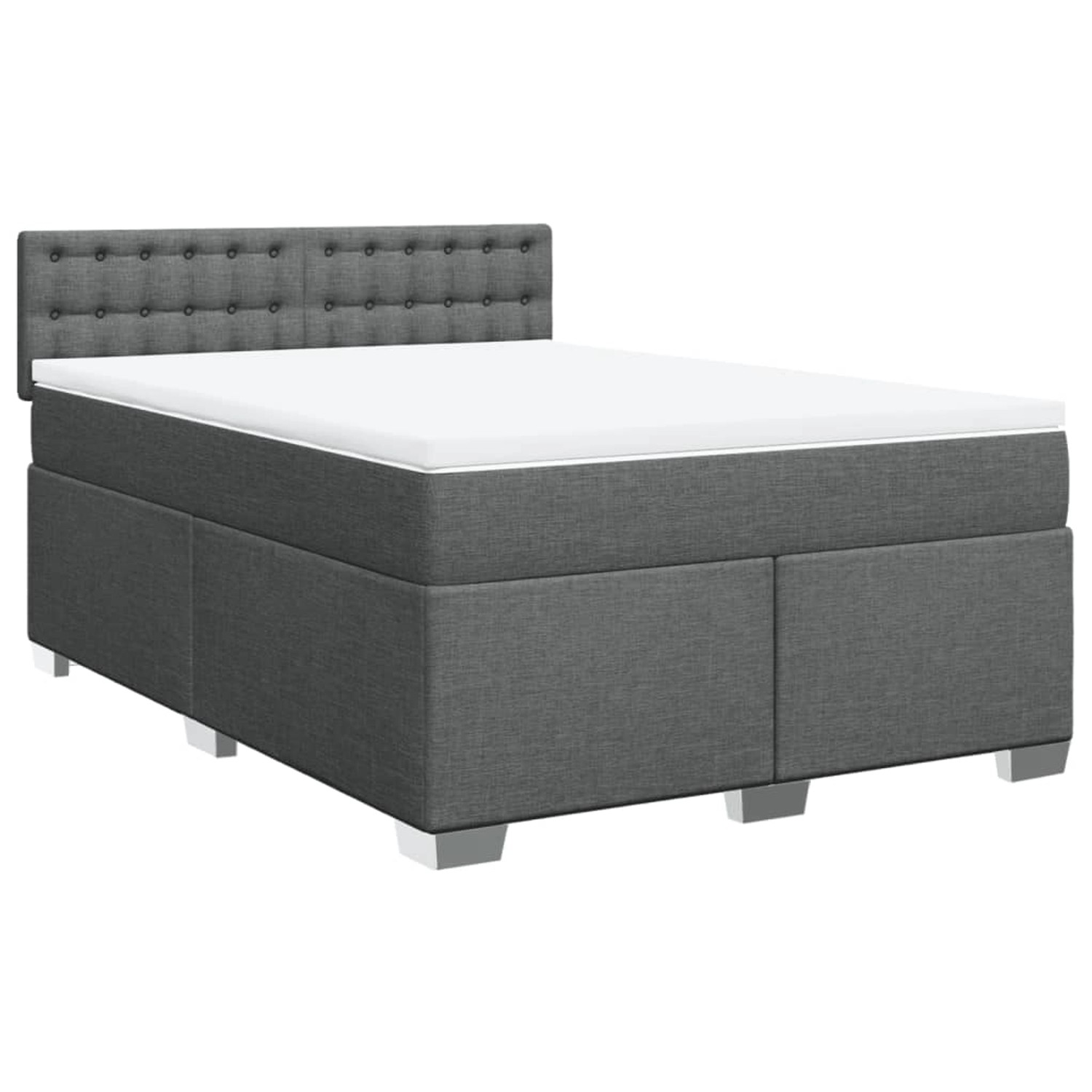 vidaXL Boxspringbett mit Matratze Dunkelgrau 140x200 cm Stoff2100009 günstig online kaufen