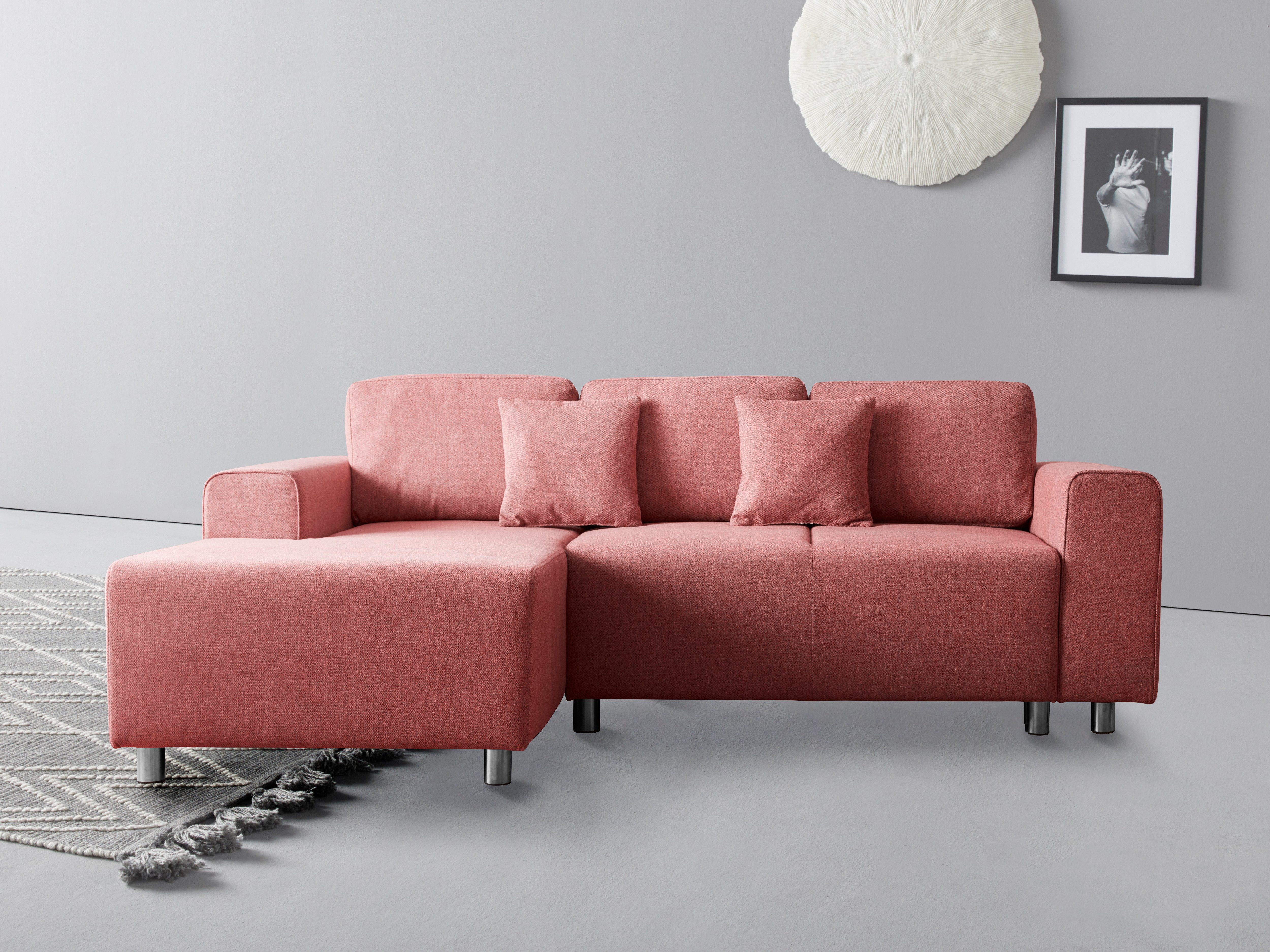 Home affaire Ecksofa "Györ", L-Form, wahlweise mit Bettfunktion und Bettkas günstig online kaufen