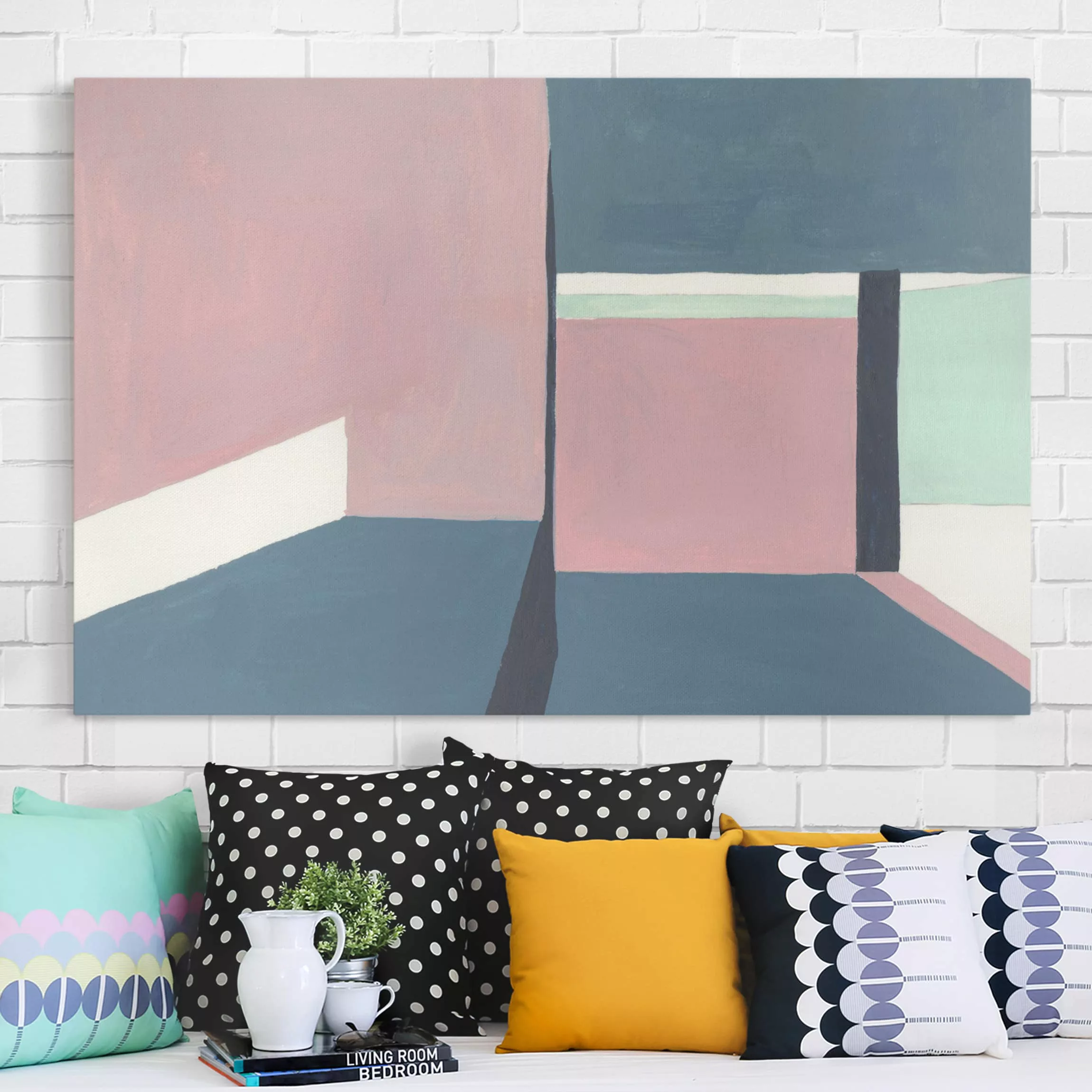 Leinwandbild Abstrakt - Querformat Schatten der Wände IV günstig online kaufen