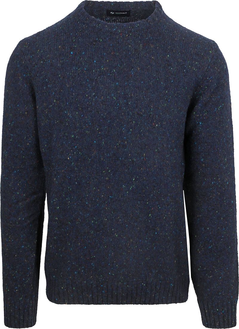 Suitable Pullover Tweed Wool Blend Navy - Größe XXL günstig online kaufen