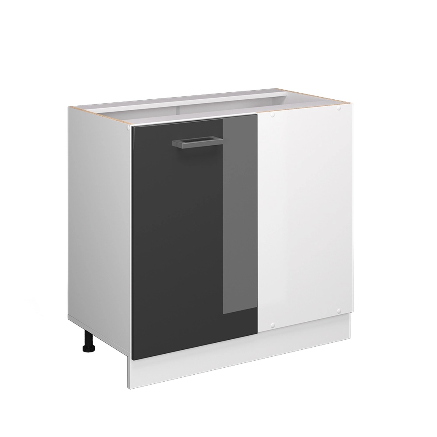 Vicco Eckunterschrank R-Line Anthrazit Hochglanz/Weiß 86 cm AP Eiche günstig online kaufen