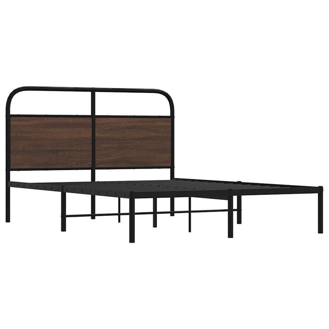 vidaXL Bett Bettgestell ohne Matratze 135x190 cm Braun Eichen-Optik günstig online kaufen