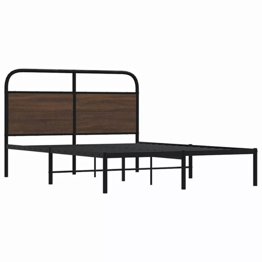 vidaXL Bett Bettgestell ohne Matratze 120x190 cm Braun Eichen-Optik günstig online kaufen