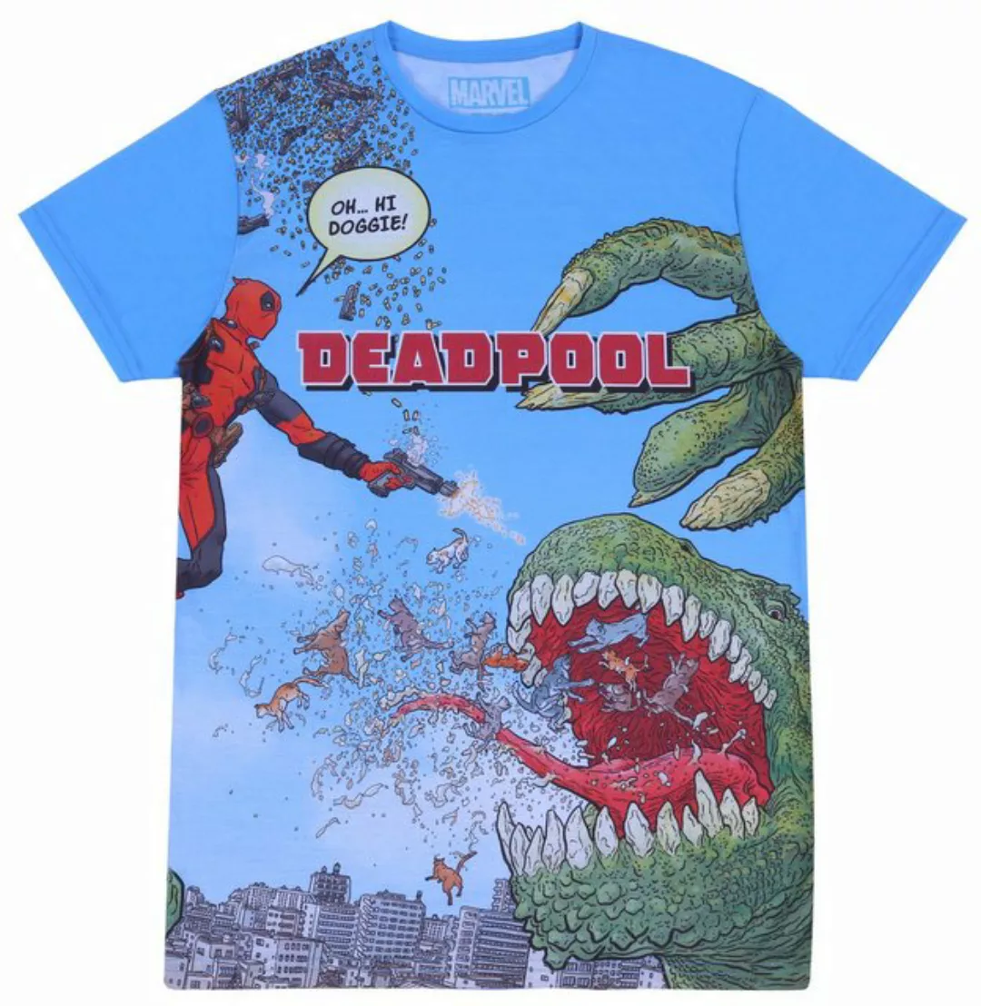 Sarcia.eu Kurzarmbluse Blaues, kurzärmeliges T-Shirt für Männer Deadpool M günstig online kaufen