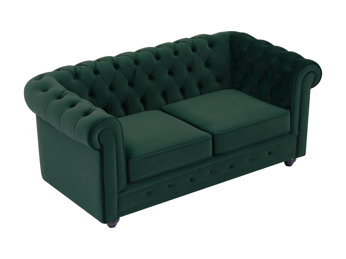 Sofa 2-Sitzer - Samt - Grün - CHESTERFIELD günstig online kaufen