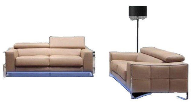 JVmoebel Sofa Beige Sofagarnitur Sofa Set 3+2 (ohne Sessel) Couch Sitz Pols günstig online kaufen