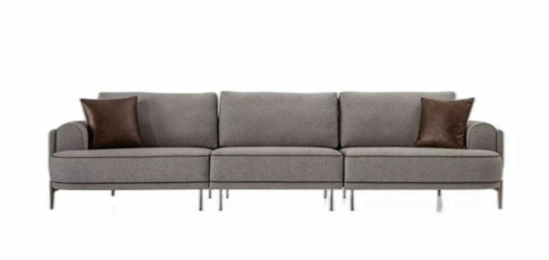 Xlmoebel 3-Sitzer Dreiplätzer Couch 3 Plätzen Stoffcouch Moderne Grau Stoff günstig online kaufen