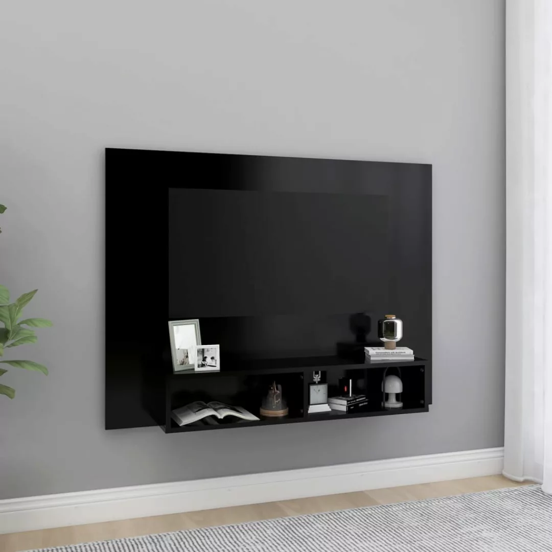 vidaXL TV-Schrank TV-Wandschrank Schwarz 120x23,5x90 cm Spanplatte günstig online kaufen