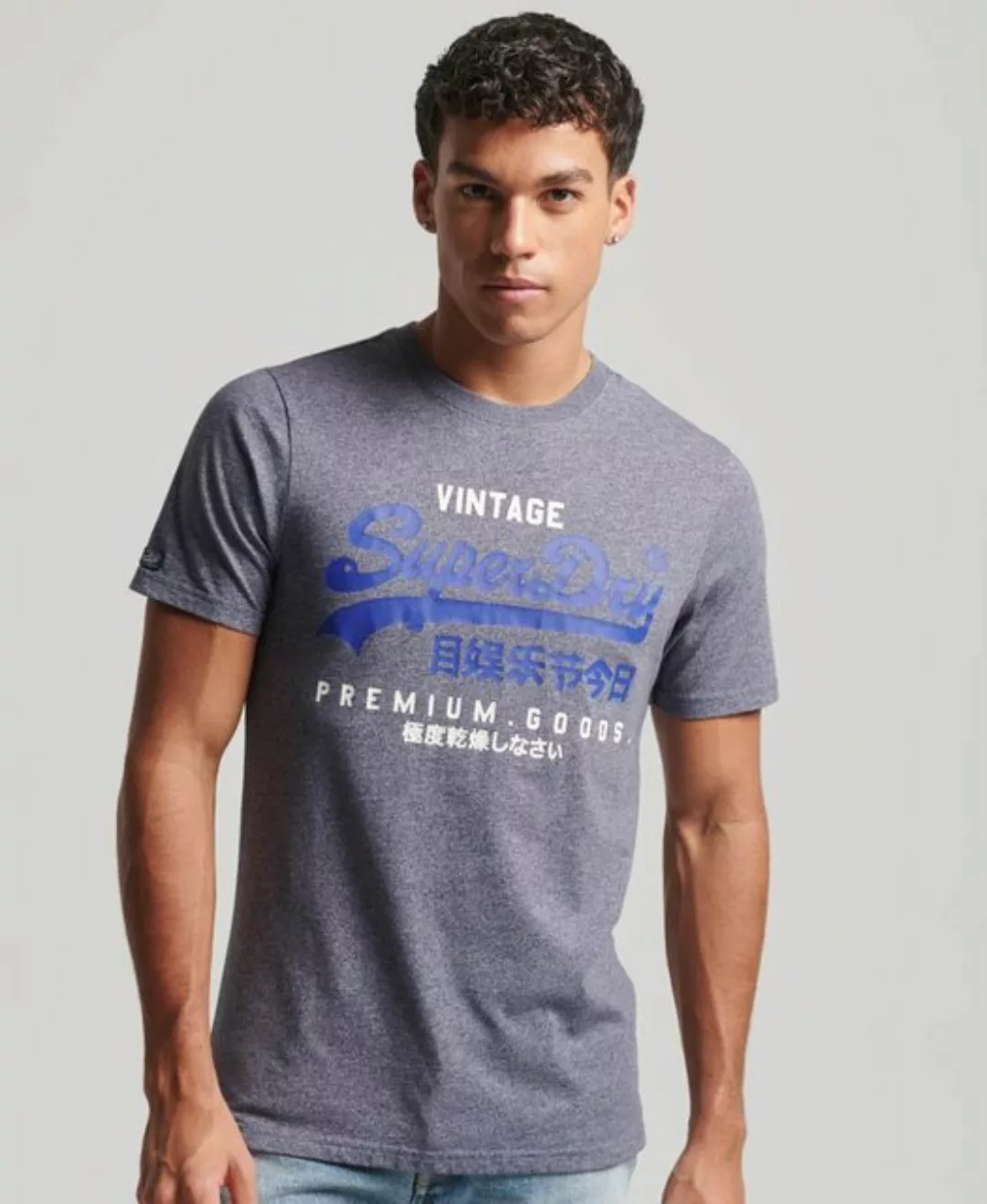 Superdry T-Shirt CLASSIC VL HERITAGE T SHIRT Midnight Blue Grit günstig online kaufen
