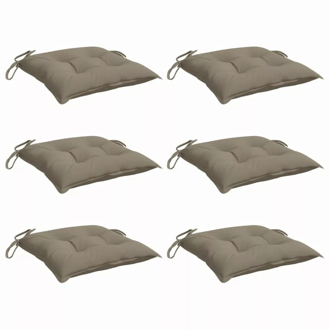 vidaXL Sitzauflage Palettenkissen 6 Stk. Taupe günstig online kaufen
