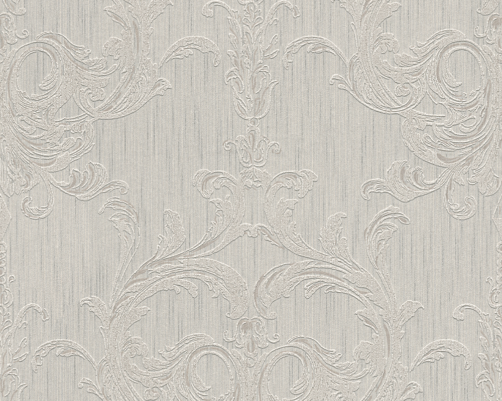 Bricoflor Barock Textiltapete in Grau Braun Textil Vliestapete mit Rokoko O günstig online kaufen