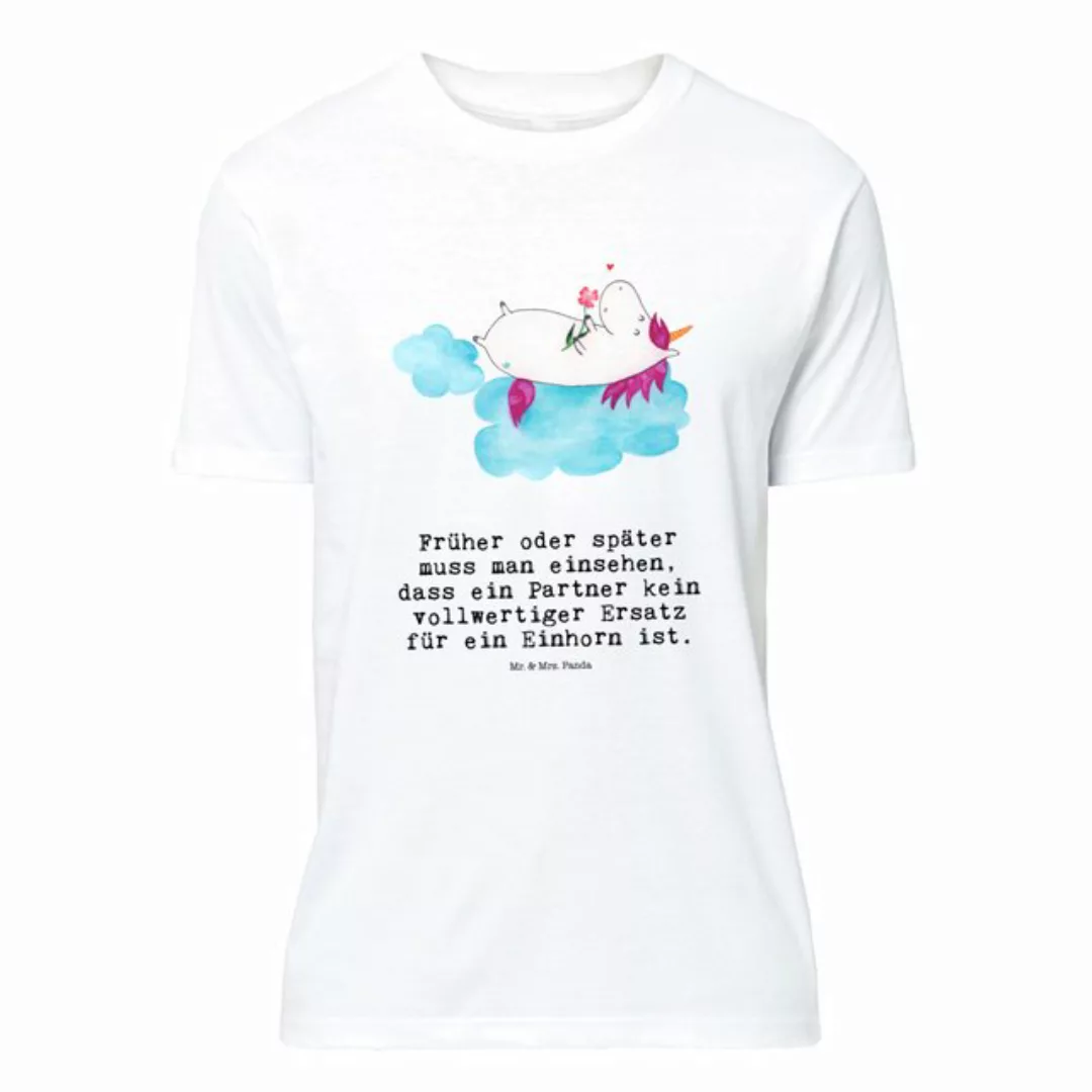 Mr. & Mrs. Panda T-Shirt Einhorn verliebt auf Wolke - Weiß - Geschenk, Jubi günstig online kaufen