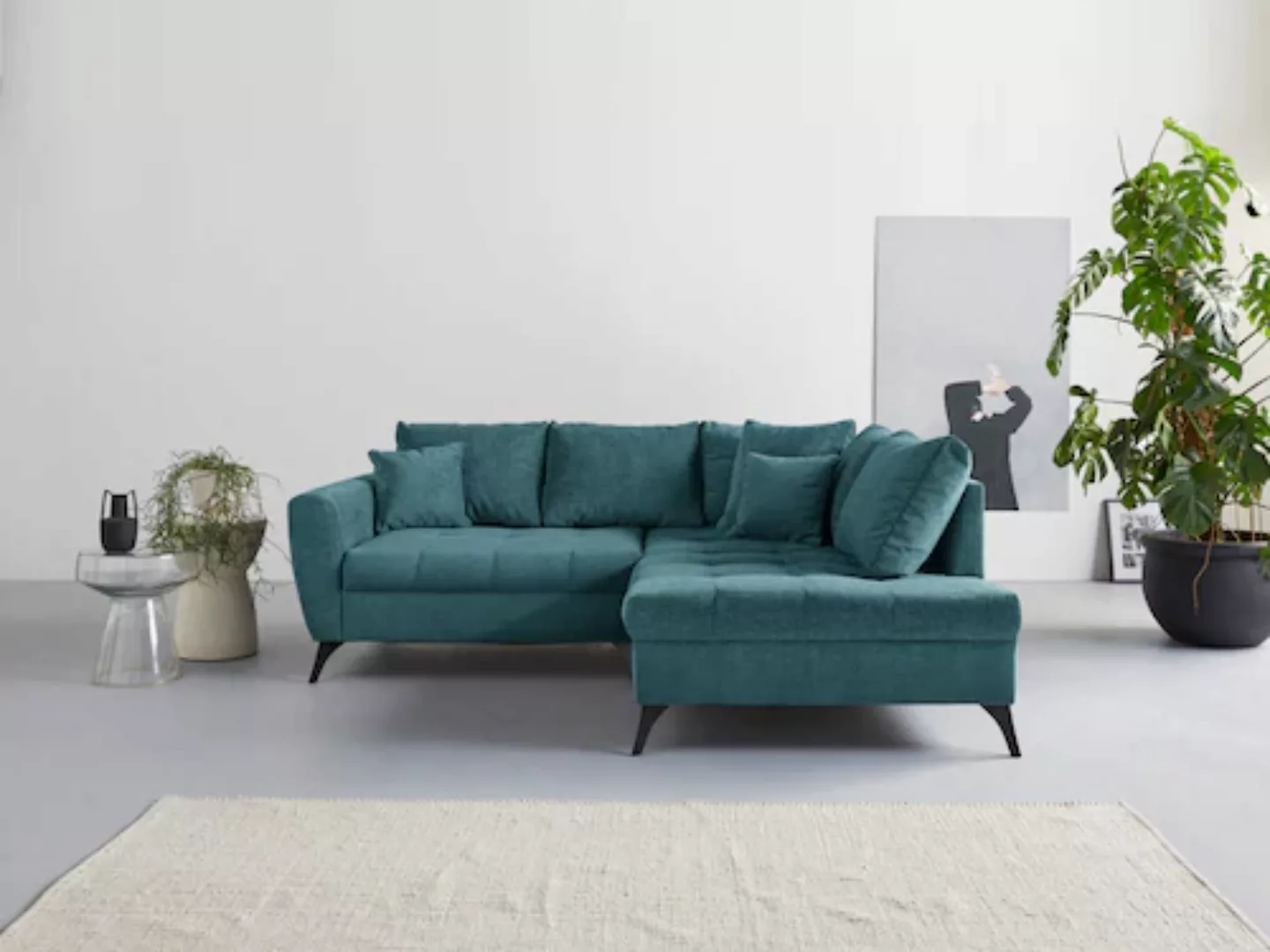 INOSIGN Ecksofa "Lörby L-Form", auch mit Aqua clean-Bezug, feine Steppung i günstig online kaufen