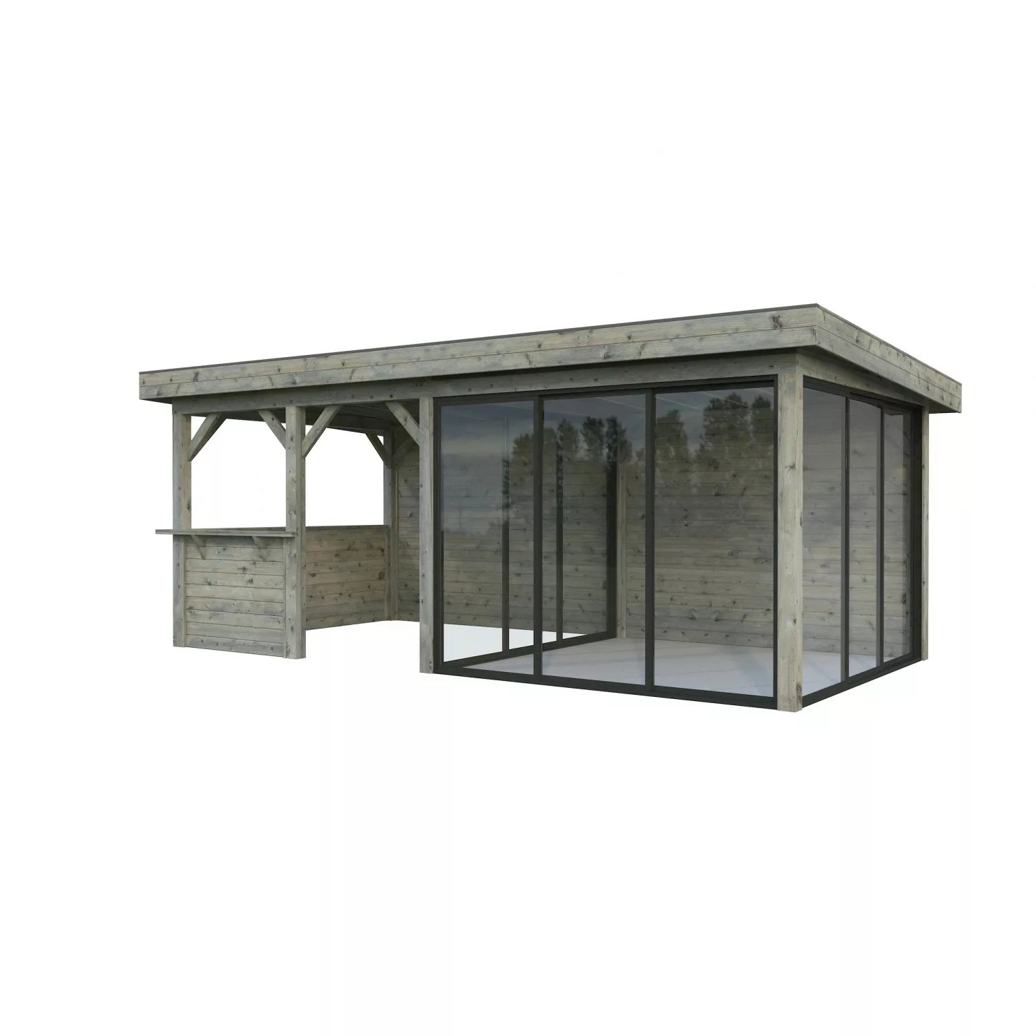 Palmako Pavillon Lenna Set 408 Slide Grau Tauchgrundiert 588 cm x 300 cm FS günstig online kaufen