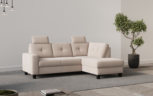 Places of Style Ecksofa »Varese«, Kreuznaht in beige günstig online kaufen