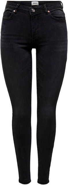 Only Damen Jeans ONLWAUW MID SK BJ1097 Skinny Fit - Schwarz - Washed Black günstig online kaufen