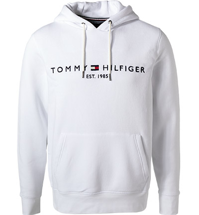 Tommy Hilfiger – Weißer Kapuzenpullover mit Flaggenlogo günstig online kaufen