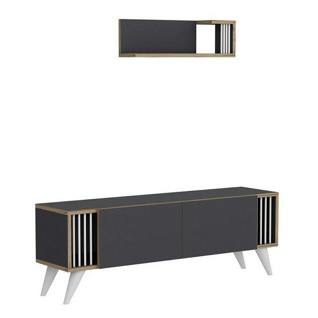 en.casa TV-Schrank »Albertslund« TV Board 42x120x31cm 2 Schranktüren Anthra günstig online kaufen