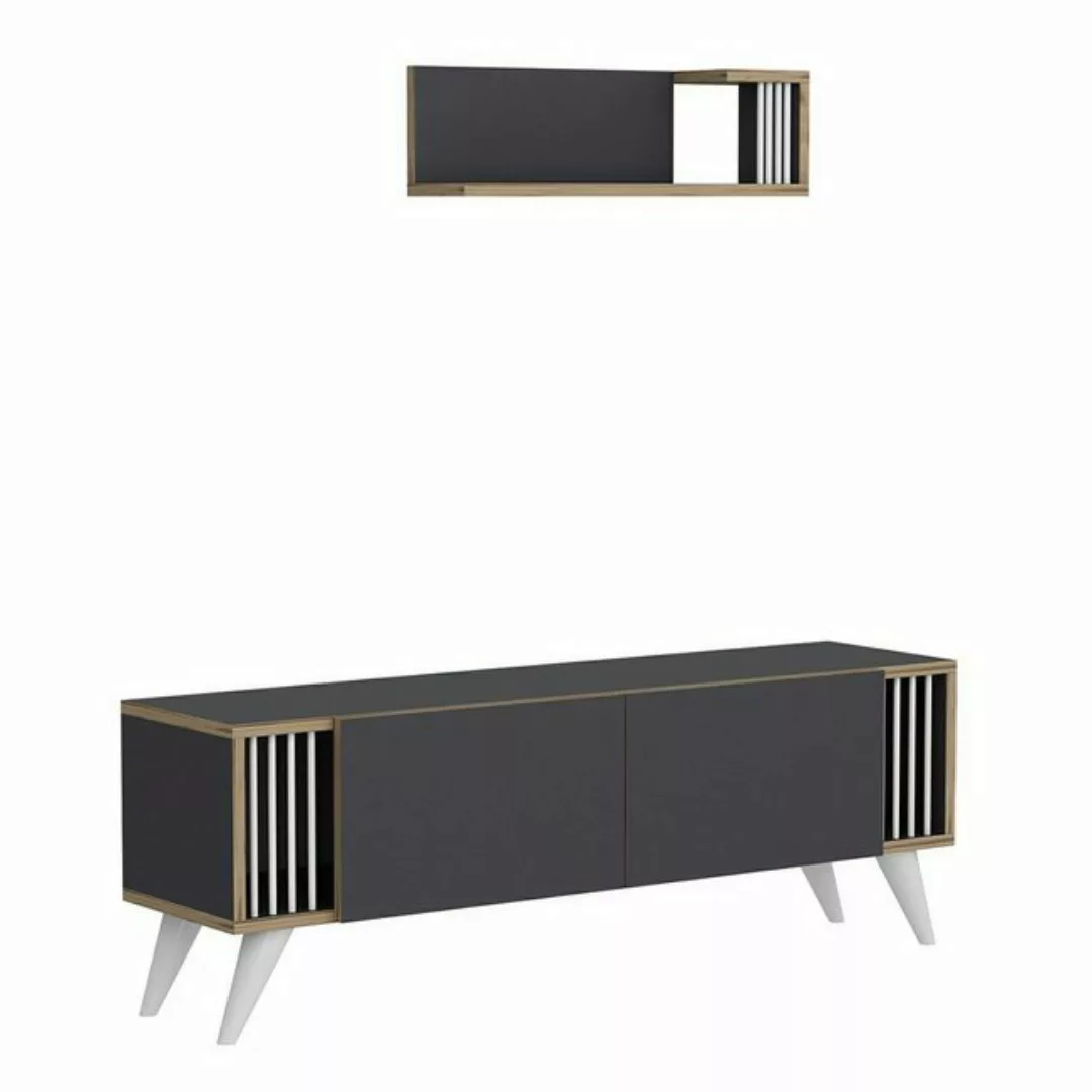 en.casa TV-Schrank »Albertslund« TV Board 42x120x31cm 2 Schranktüren Anthra günstig online kaufen